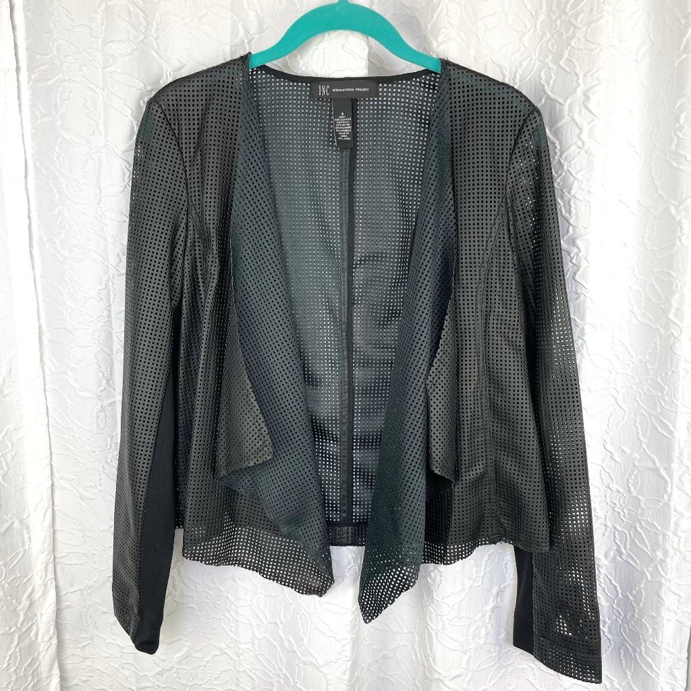 Like New Perforated Leather-Look Jacket size S